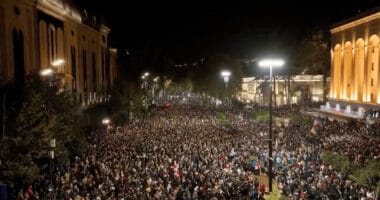 Georgia Election Hurdle 3000 protestors