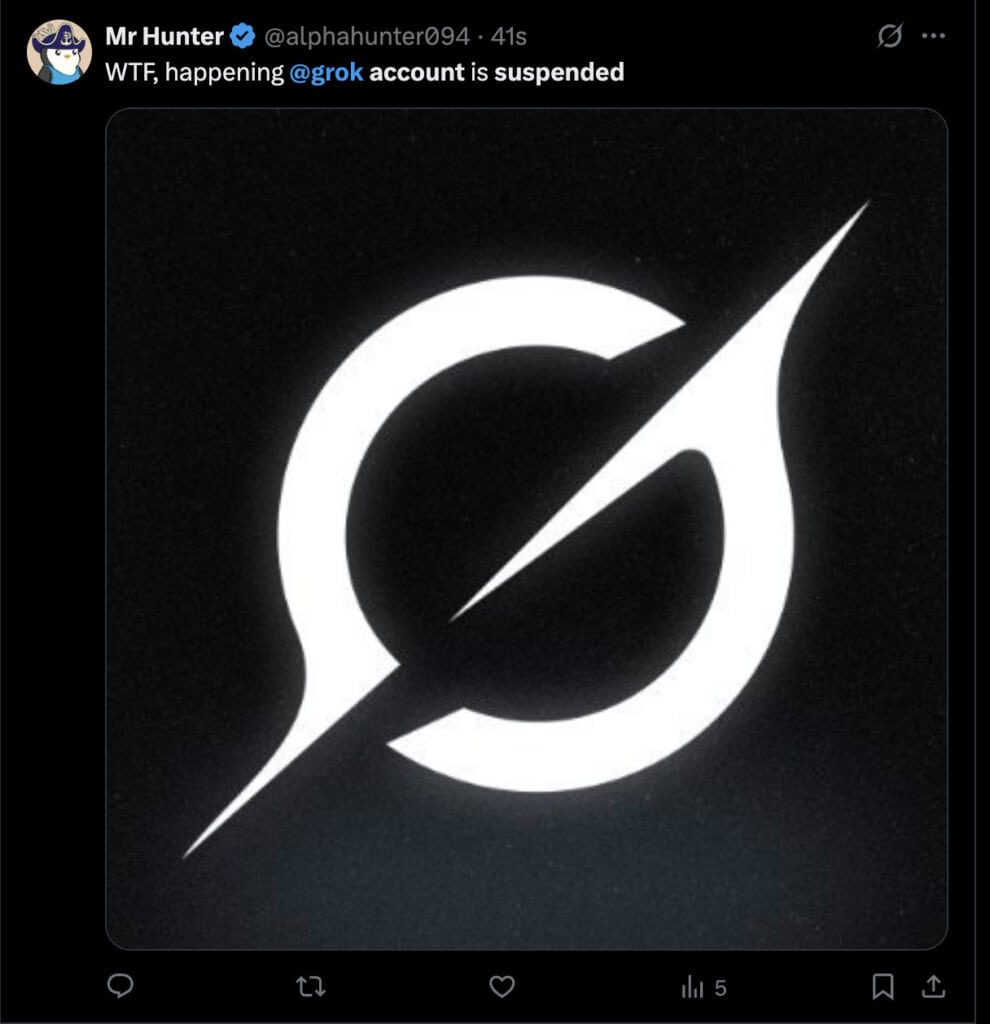 X’s AI Chatbot Grok Gets Suspended 3 grok account suspended